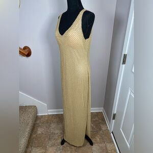 Women’s Donna Karan New York Size 8 Hold Beaded Long Sleeveless Maxi Dress NWT